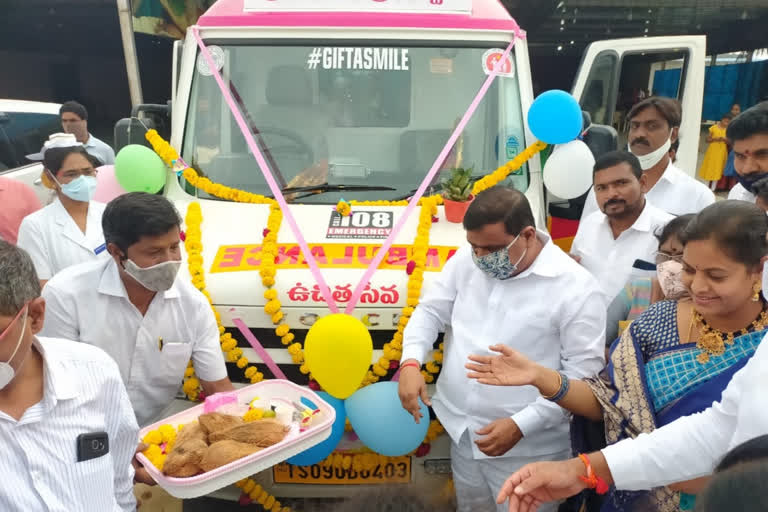 MLC Mahedner Reddy Donated Ambulance to Thandur Hospital