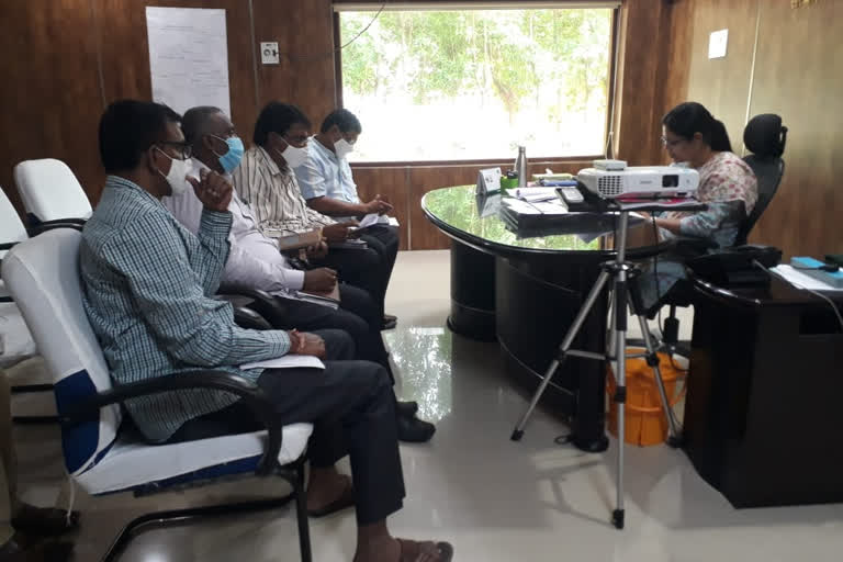 commissioner pamela sathpathi review meeting with officials