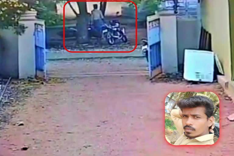 man burned two wheeler cctv footage