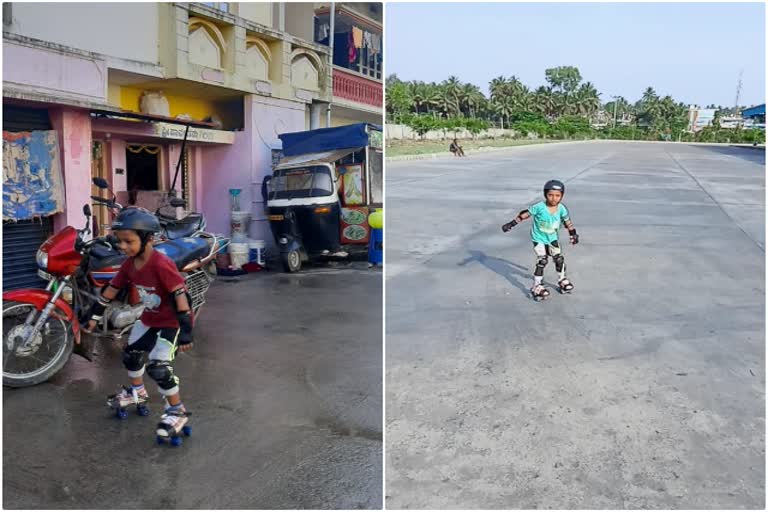 A boy  practicing  Scantig  without any  infrastructure