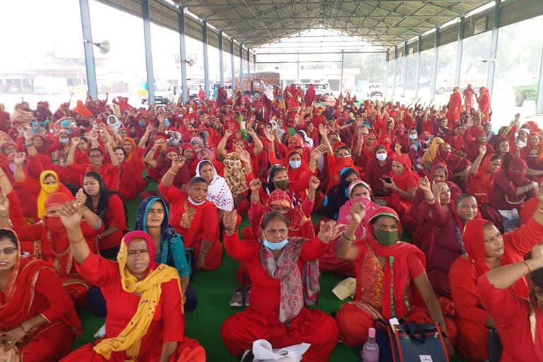 asha workers protest against government in gohana