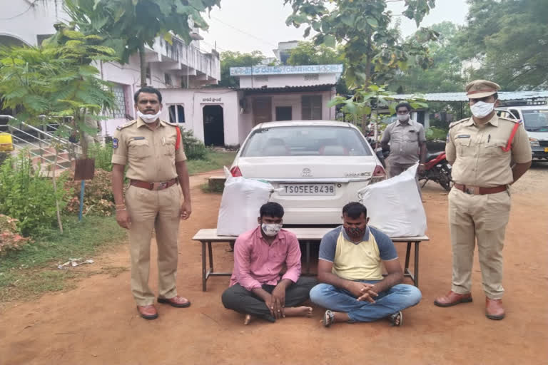 Marijuana illegal transporters were arrested by bhadrachalam police