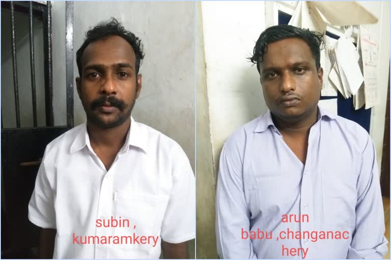 Two arrested in house burglary  ഗുണ്ടാ സംഘങ്ങൾ തമ്മിലുളള തർക്കം  house burglary  ചങ്ങനാശ്ശേരി  മുളയ്ക്കൽ ചിറയിൽ