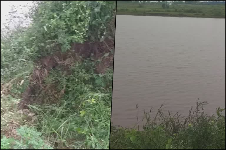 Kotura lake bund breaks due to heavy rain in Dharwad