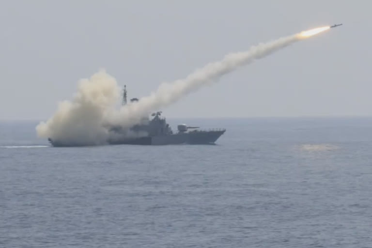 Indian Navy's anti ship missile sinks target