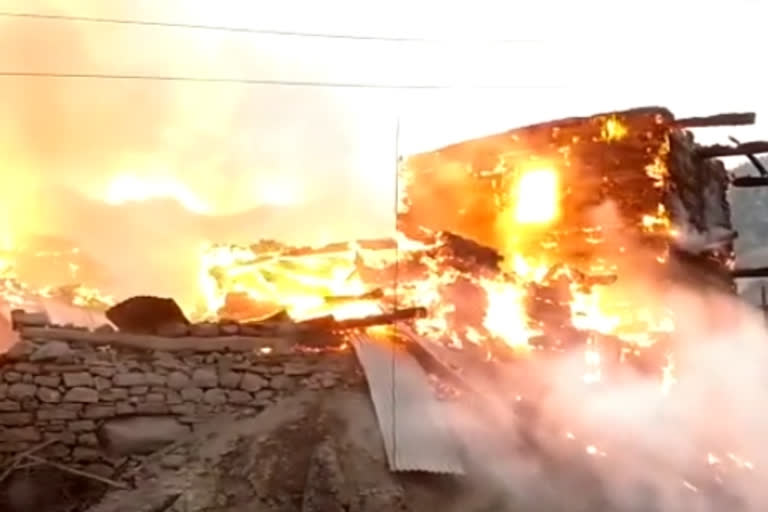 fire in Purbani village