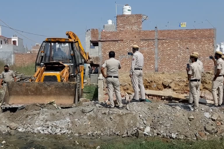 Illegal construction on agricultural land in Gitanjali enclave demolished by administration