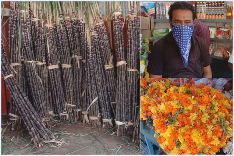 മഹാനവമി വാര്‍ത്ത  കരിമ്പ് വ്യാപാരം കുറഞ്ഞു  കരിമ്പ് വ്യാപാരം കുറഞ്ഞു  നവരാത്രി കച്ചവടം  sugarcane trade calicut  sugarcane trade news