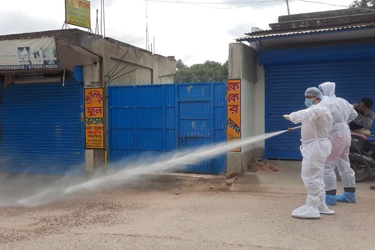 corona infected shopkeeper at harishchandrapur