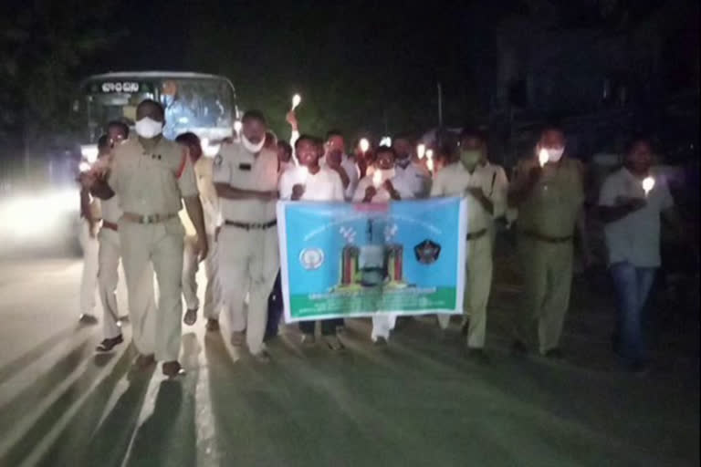 police candle rally