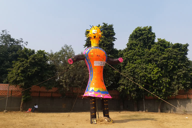 people will burn ravan with corona picture on effigy at kalkaji in delhi