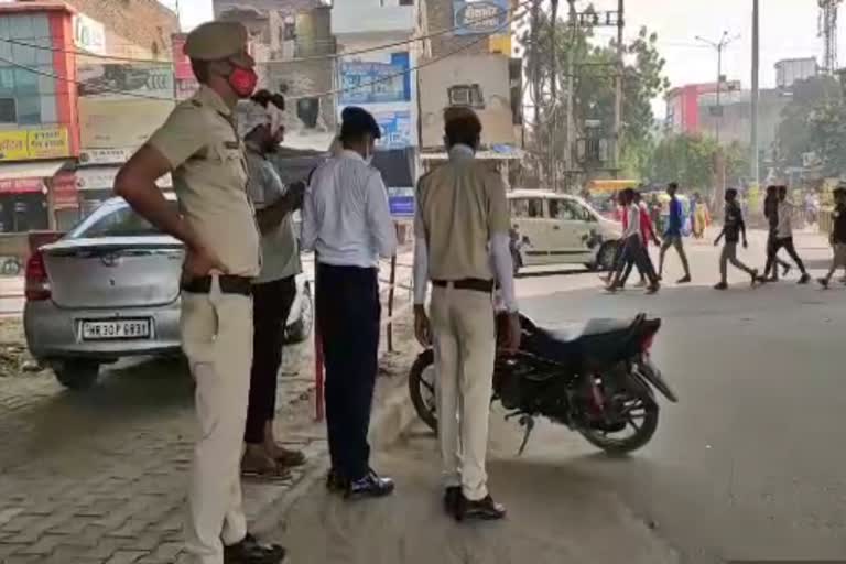 traffic police challan in faridabad