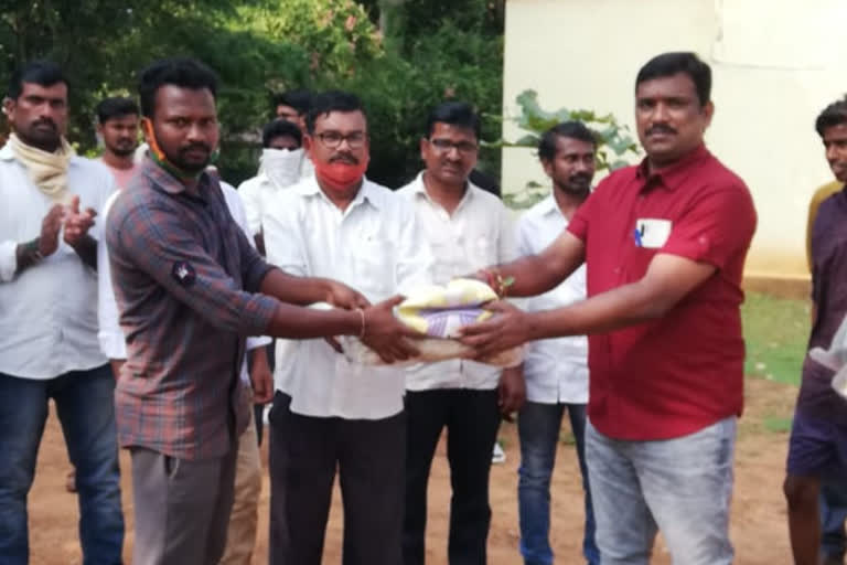 wally ball kits distribution by my force charity at yellandu in bhadradri kothagudem