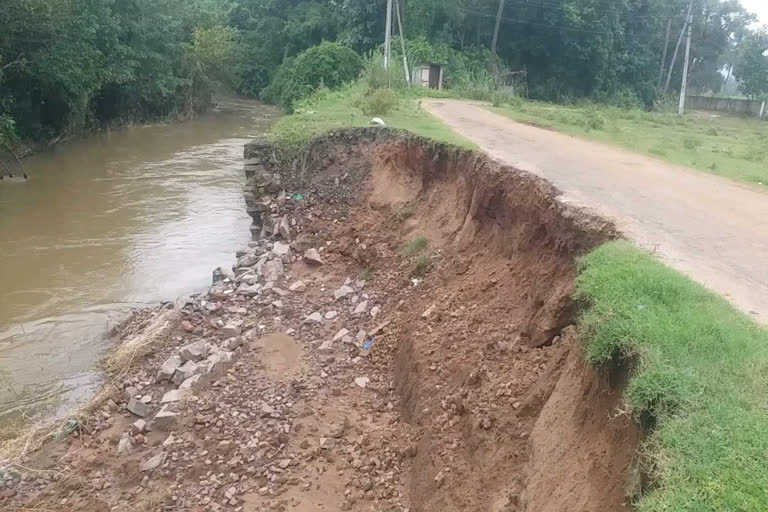 Eroded river bank