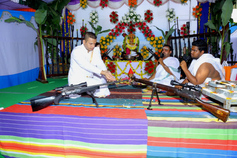 SP Siddhartha Kaushal couple Ayudha Puja