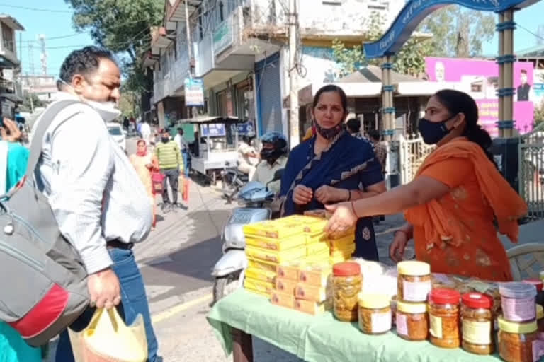 Radhe Krishna self-help group selling raw papaya sweets in hamirpur