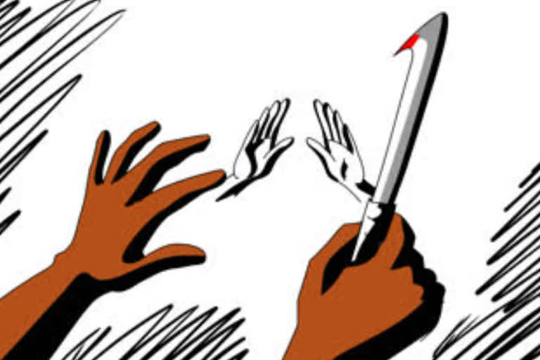 Young men attacked with a sword on another man at velishala village in suryapet district