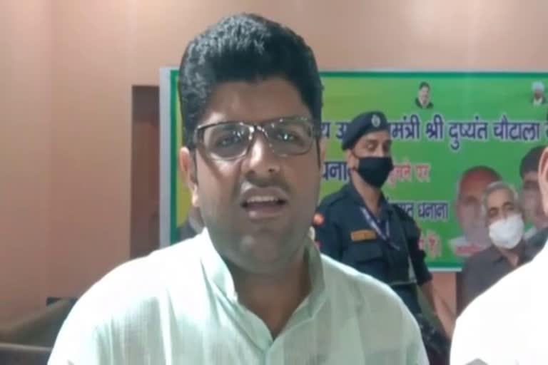 depty cm Dushyant Chautala targets Congress party