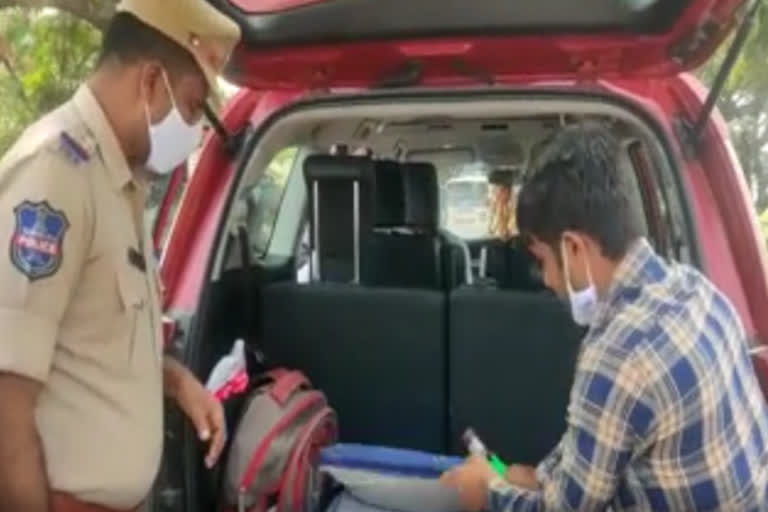 Police inspected vehicles for security purpose during the Dubaka polls in Siddipet district