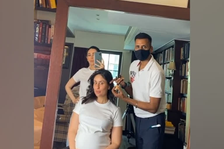 Kareena Kapoor flaunts baby bump as she twins with sister Karisma during shoo