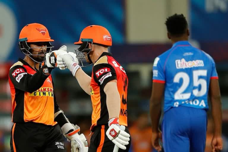 IPL 2020: warner and saha set's power play record