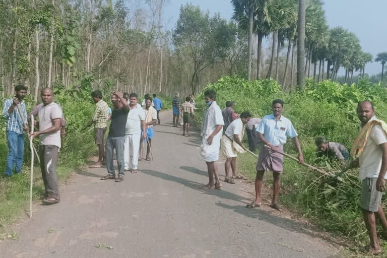 villagers roads cleaning