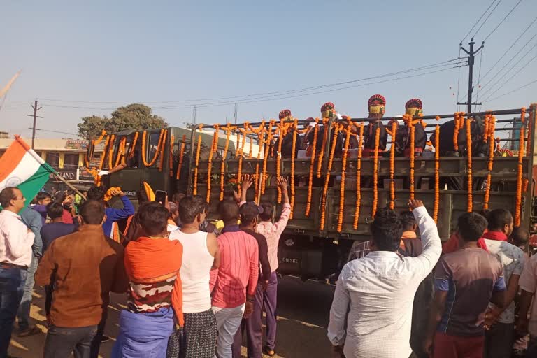 Last farewell given to martyr Abhishek in mandar of Ranchi