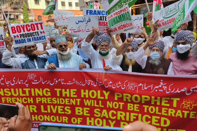 Protest in Mumbai against France