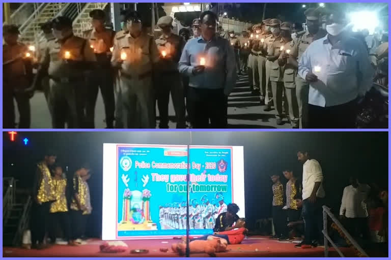 police organised cultural program and candle rally