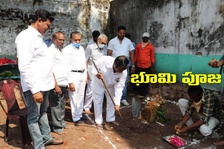 hostel building construction stareted for poor girls in Aryavysya community in warangal