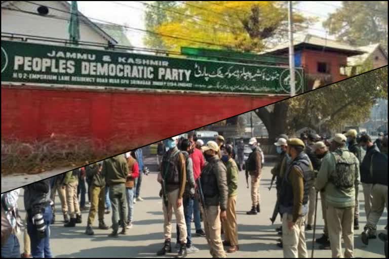 PDP office in Srinagar sealed