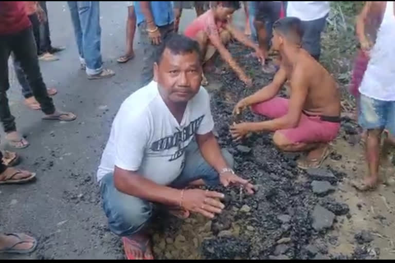 বাক্সাৰ কচুবাৰীত পথ নিৰ্মাণত অনিয়মৰ অভিযোগ