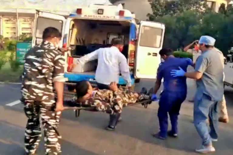 injured soldiers in naxalite attack brought Ranchi