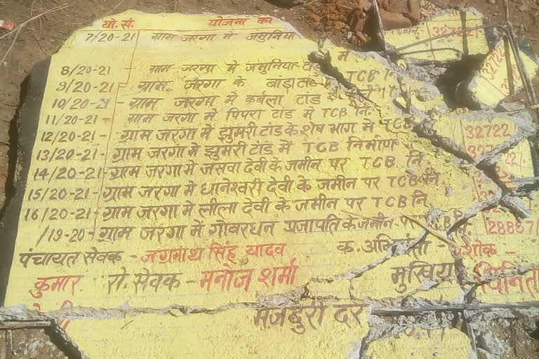 One child died after falling MGNREGA sign board in Hazaribag