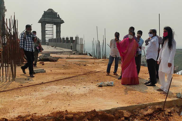 yada team visit yadadri temple works in yadadri bhuvanagiri district