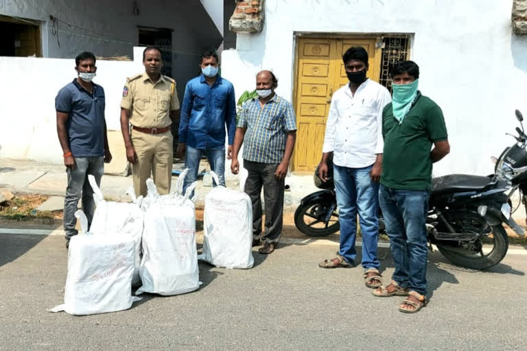 black jaggery caught by police in wanaparthy town