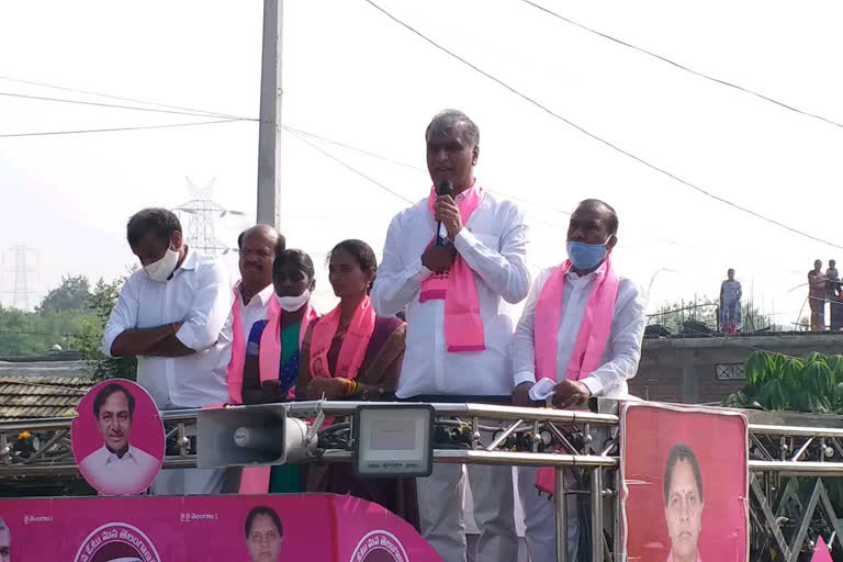 minister harish rao election campaign at rayapol mandal in siddipet district