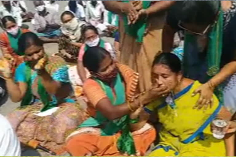 amaravathi farmers protest at tulluru