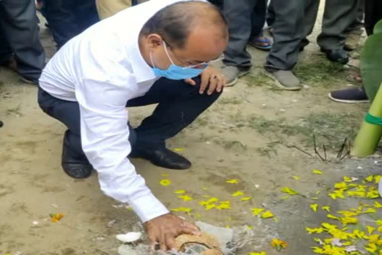 in a single day mla bhuban pegu laid seven foundation stone