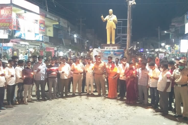 Candles ryali to police in husnabad  siddipeta district