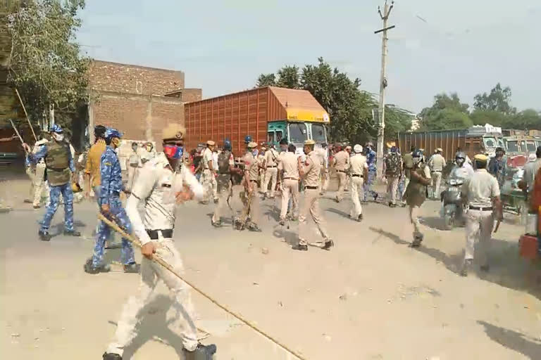 lathicharge during mahapanchayat over nikita murder case in faridabad