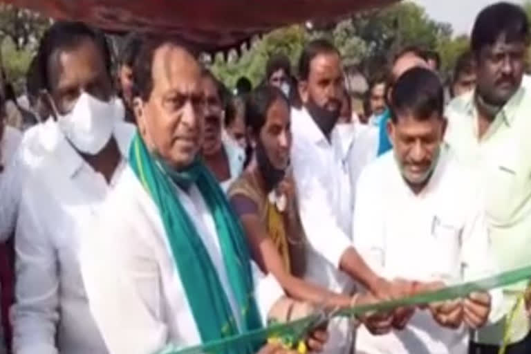 Minister Allola inaugurates rice procurement center in Borigam Nirmal district