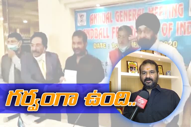 national hand ball federation president jaganmohan rao interview with etv bharat