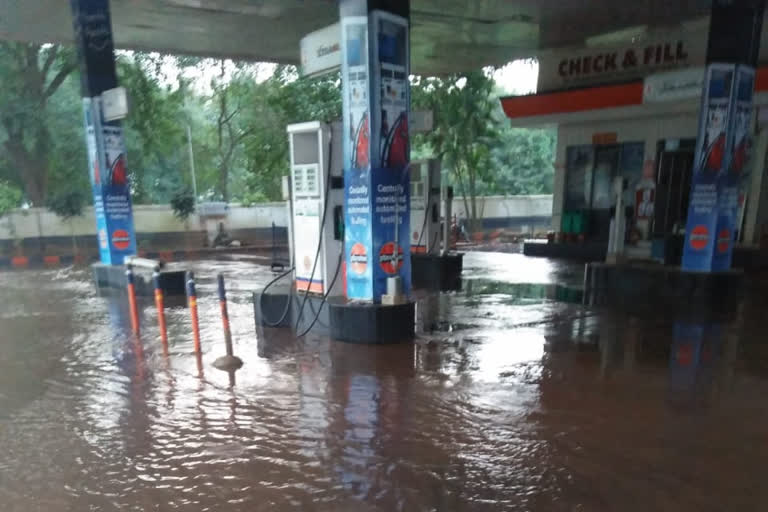 Water  into the petrol bunk by breaking the pipe