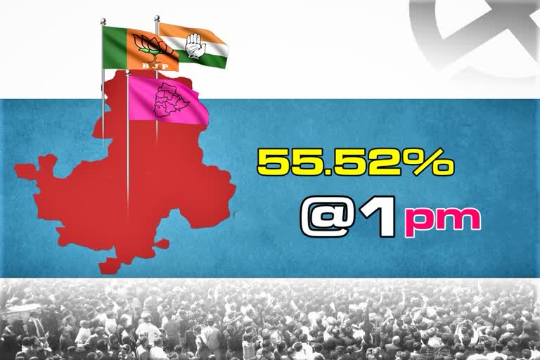 by-poll-election-polling-percentage-in-dubbaka-till-1pm