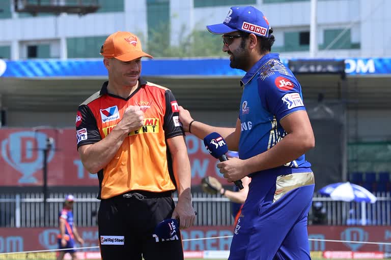 ipl 2020 news  srh vs mi toss report  ipl today news  ഐപിഎല്‍ വാര്‍ത്തകള്‍  ഐപിഎല്‍ ഇന്നത്തെ മത്സരം  മുംബൈ ഇന്ത്യൻസ് വാര്‍ത്തകള്‍  സണ്‍റൈസേഴ്‌സ് ഹൈദരാബാദ് വാര്‍ത്തകള്‍