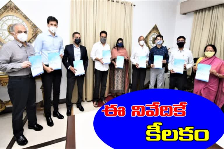 తెలంగాణ లైఫ్​సైన్సెస్​ విజన్​ 2020 నివేదికను విడుదల చేసిన కేటీఆర్​