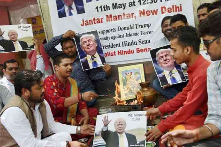 With mantras, ghee, fire, Hindu Sena offers 'yajna' for Trump victory