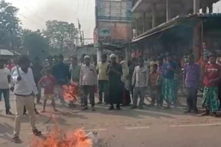 nurul huda effigy burn at nagaon