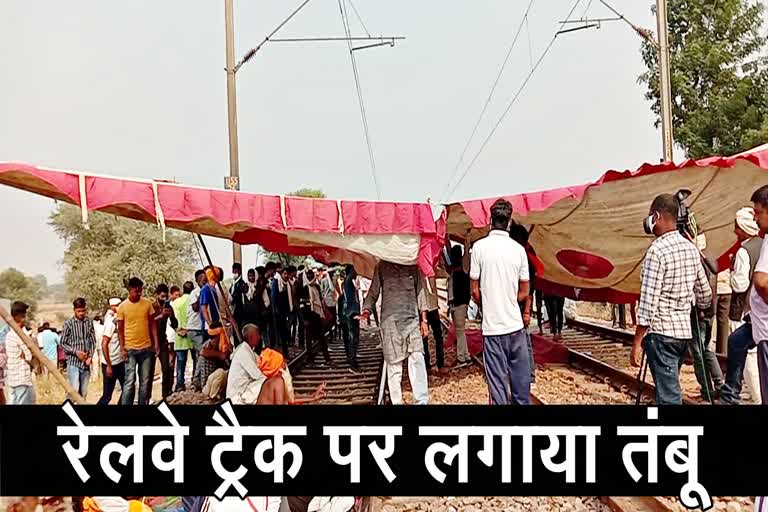 Gurjar reservation movement latest news,  Tent on Pilupura railway track